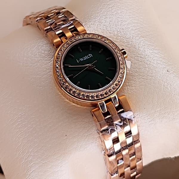 ساعت مچی زنانه آی واچ اورجینال ژاپن رزگلد سبز مدل 190228L — تصویر ۴