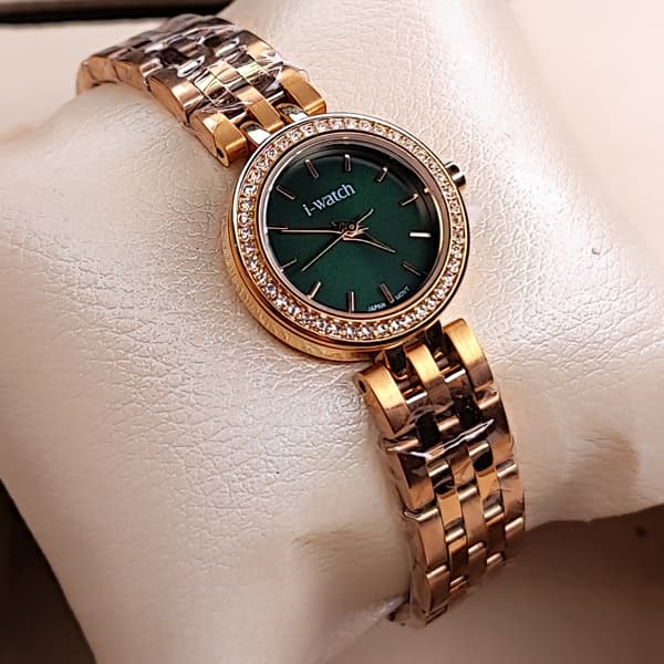 ساعت مچی زنانه آی واچ اورجینال ژاپن رزگلد سبز مدل 190228L — تصویر ۶