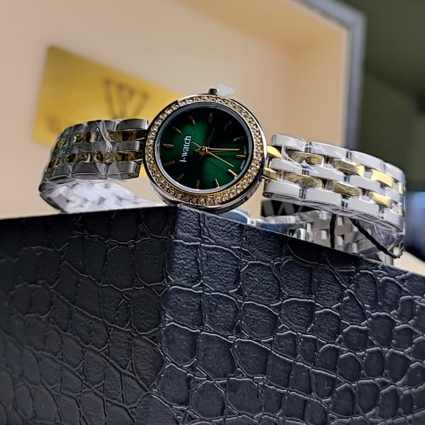 ساعت مچی زنانه آی واچ اورجینال ژاپن رزگلد نقره ای سبز مدل 190264L — تصویر ۷