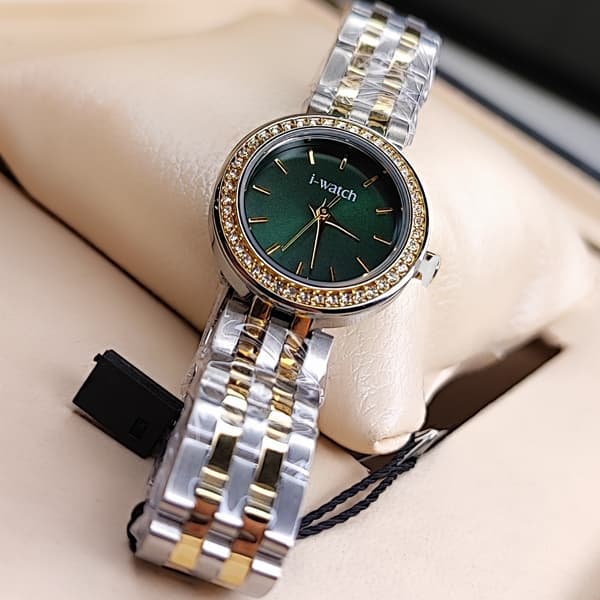 ساعت مچی زنانه آی واچ اورجینال ژاپن رزگلد نقره ای سبز مدل 190264L — تصویر ۶