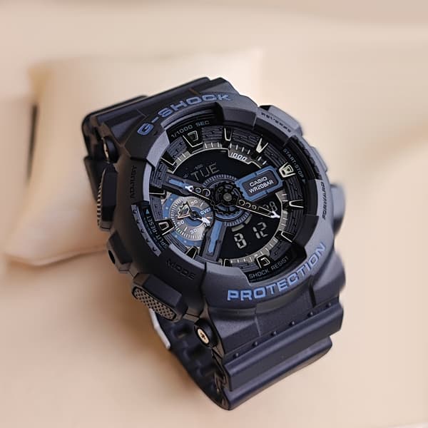 ساعت مچی کاسیو جی شاک دو زمانه مشکی G-Shock (دو موتوره) — تصویر ۳