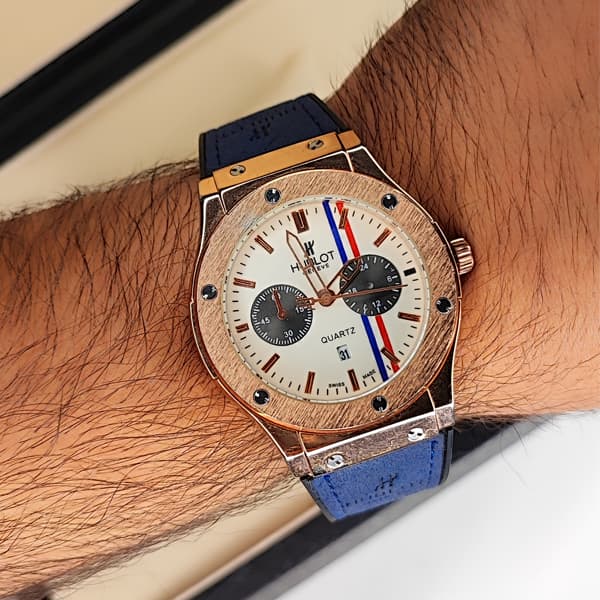 ساعت مچی مردانه هابلوت Hublot پرچم فرانسه آبی (تک موتوره) — تصویر ۶