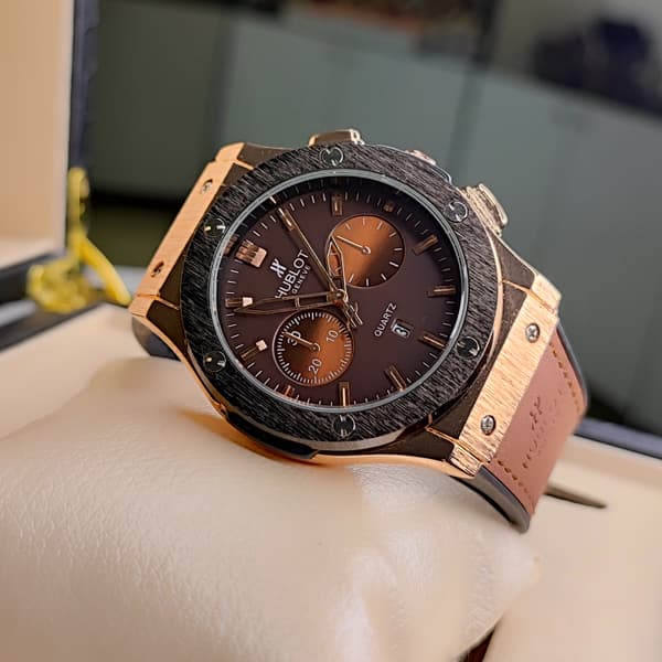 ساعت مچی مردانه هابلوت Hublot قهوه ای (تک موتوره) — تصویر ۷