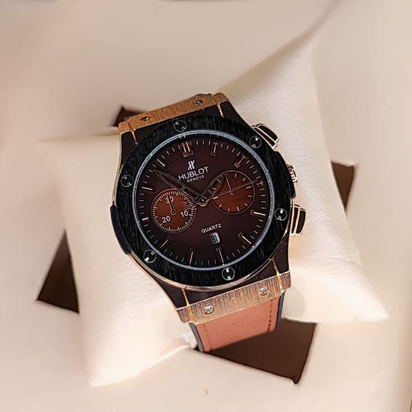 ساعت مچی مردانه هابلوت Hublot قهوه ای (تک موتوره) — تصویر ۴