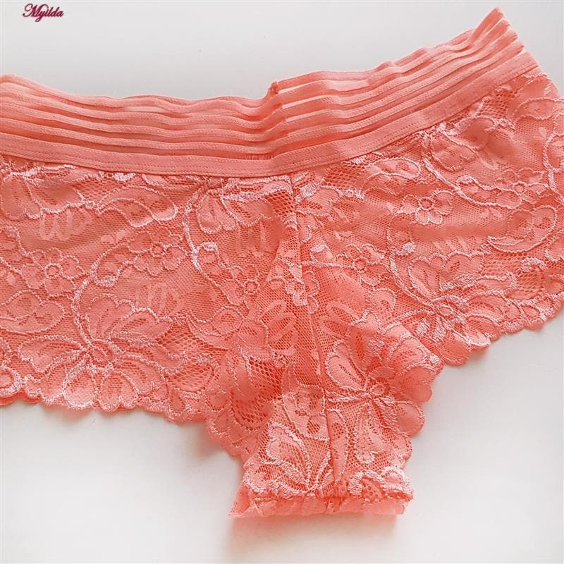 شورت زنانه مدل دانتل نارنجی کد 4983-2216 — تصویر ۳