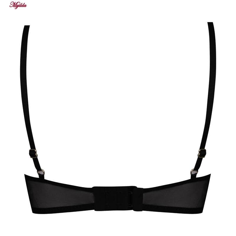 ست شورت و سوتین زنانه فیتن مدل فنردار گیپور مشکی کد 4952-3 — تصویر ۳