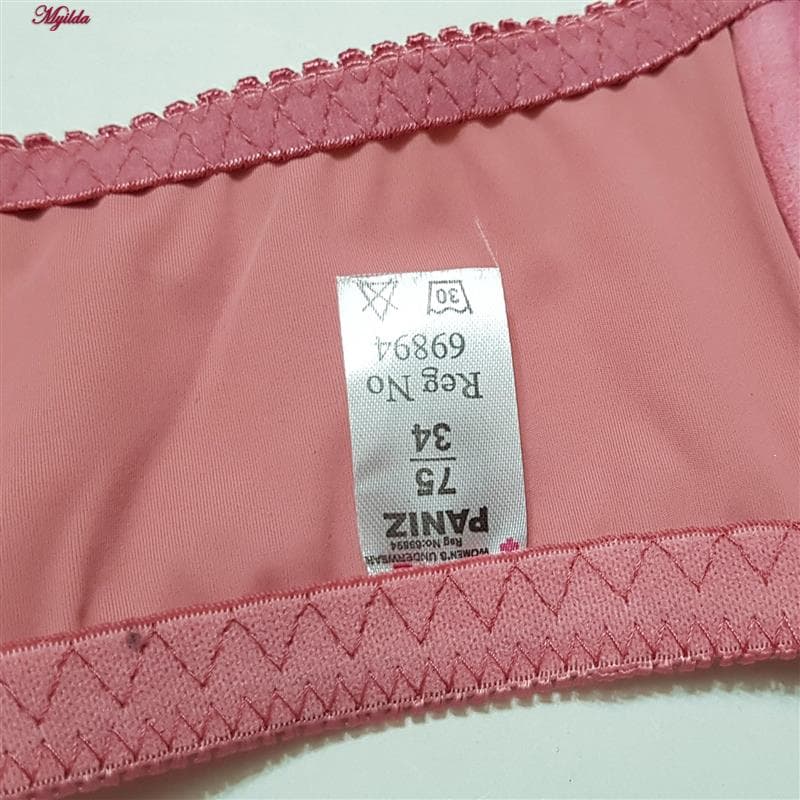 سوتین زنانه پانیذ مدل فنردار گیپور گلدار کالباسی کد 66364-new2 — تصویر ۶