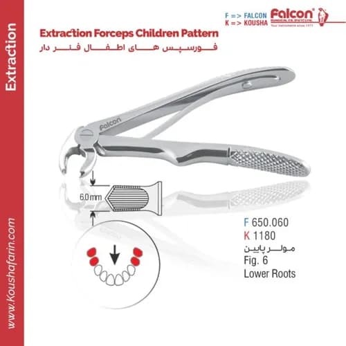 فورسپس مولر پایین اطفال // Fig. 6 // فالکن | کوشا