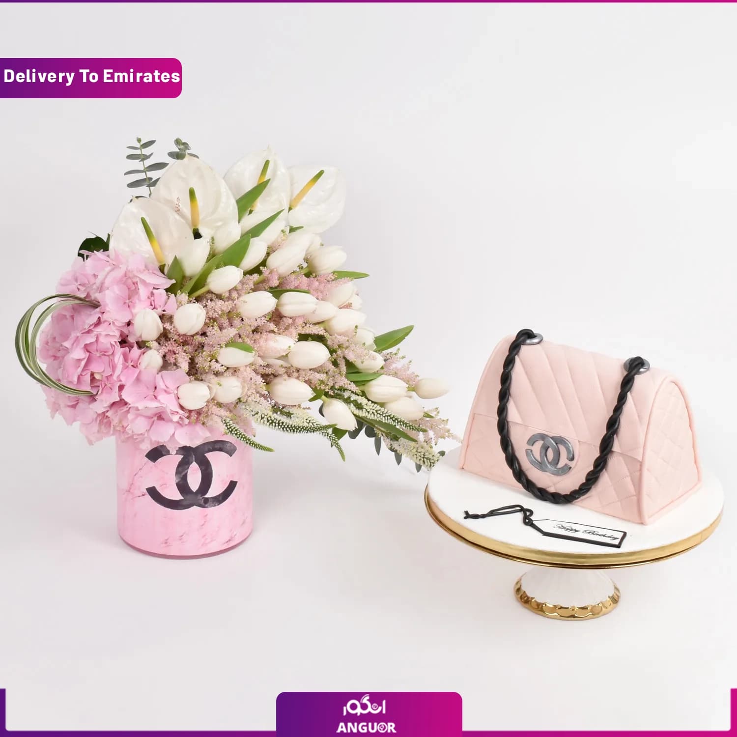 هدیه تولد vip گل و کیک (تحویل در امارات) — تصویر ۳
