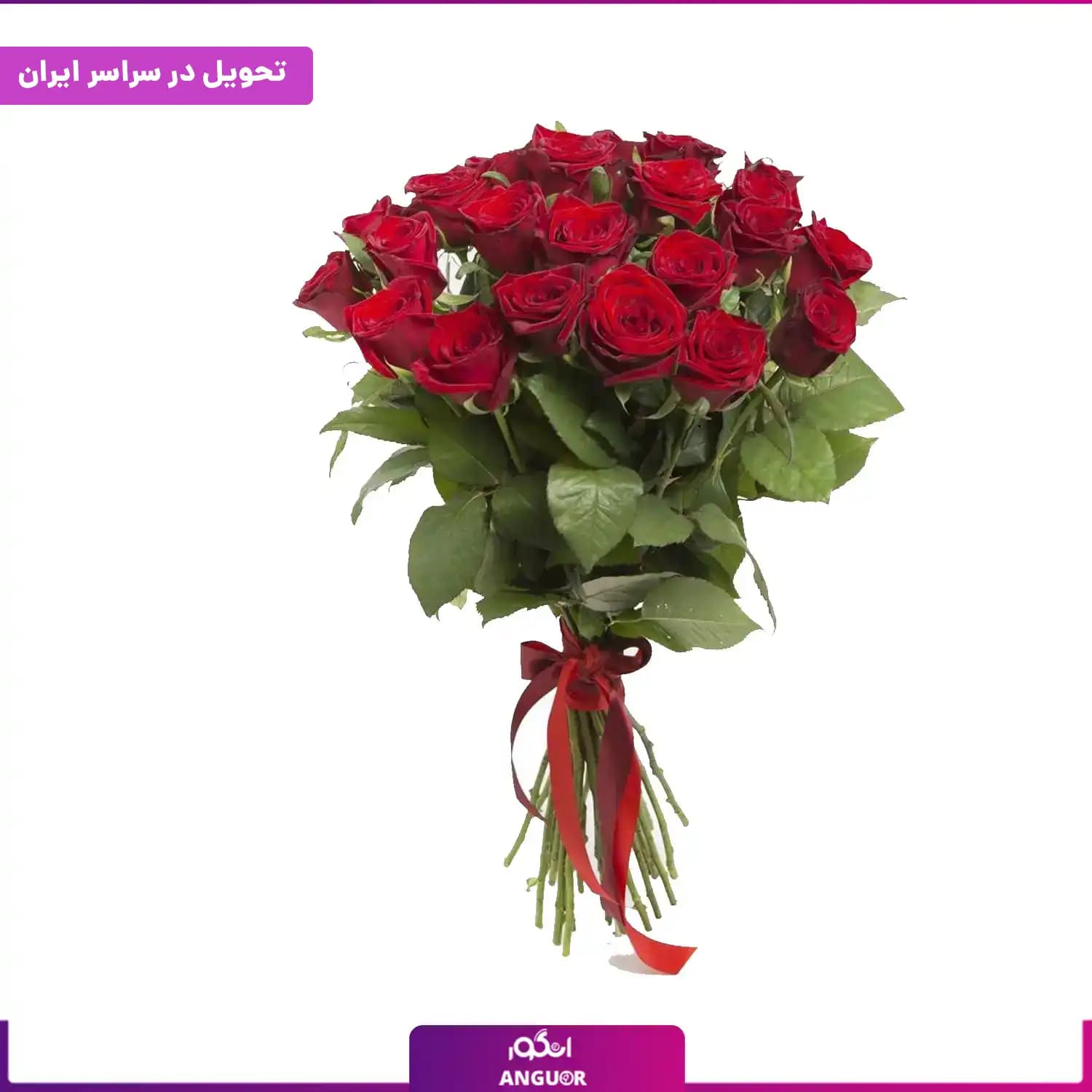 دسته گل 24 شاخه رز قرمز