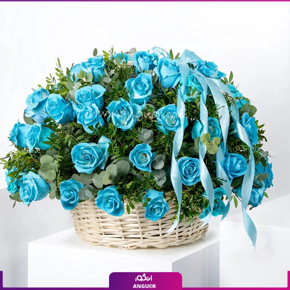 سبد گل رز آبی (43 شاخه)