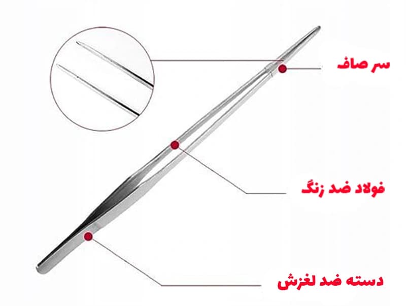 پنس آکواریوم سر صاف 27 سانت هوپار — تصویر ۲