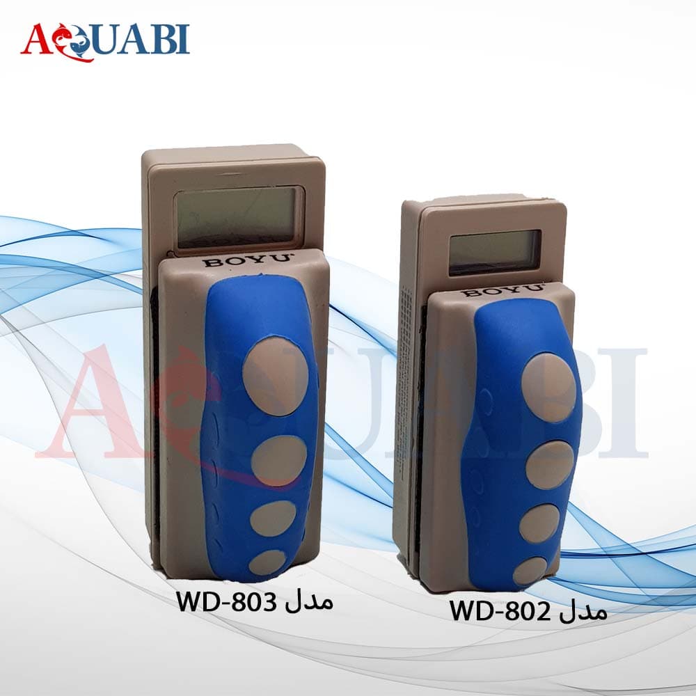 شیشه پاکن مغناطیسی آکواریوم با دماسنج WD803 بویو — تصویر ۳