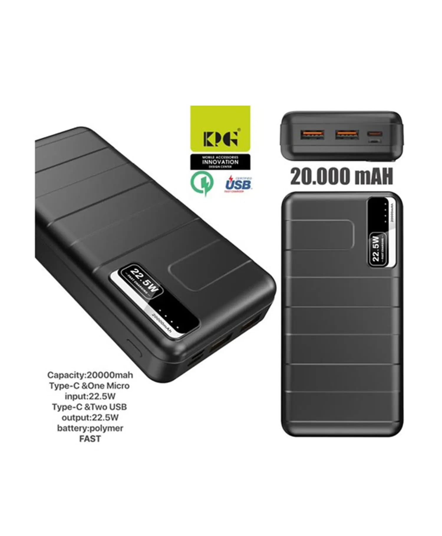 پاوربانک کی پی مدل KP-22 ظرفیت 20000 میلی آمپر ساعت — تصویر ۳