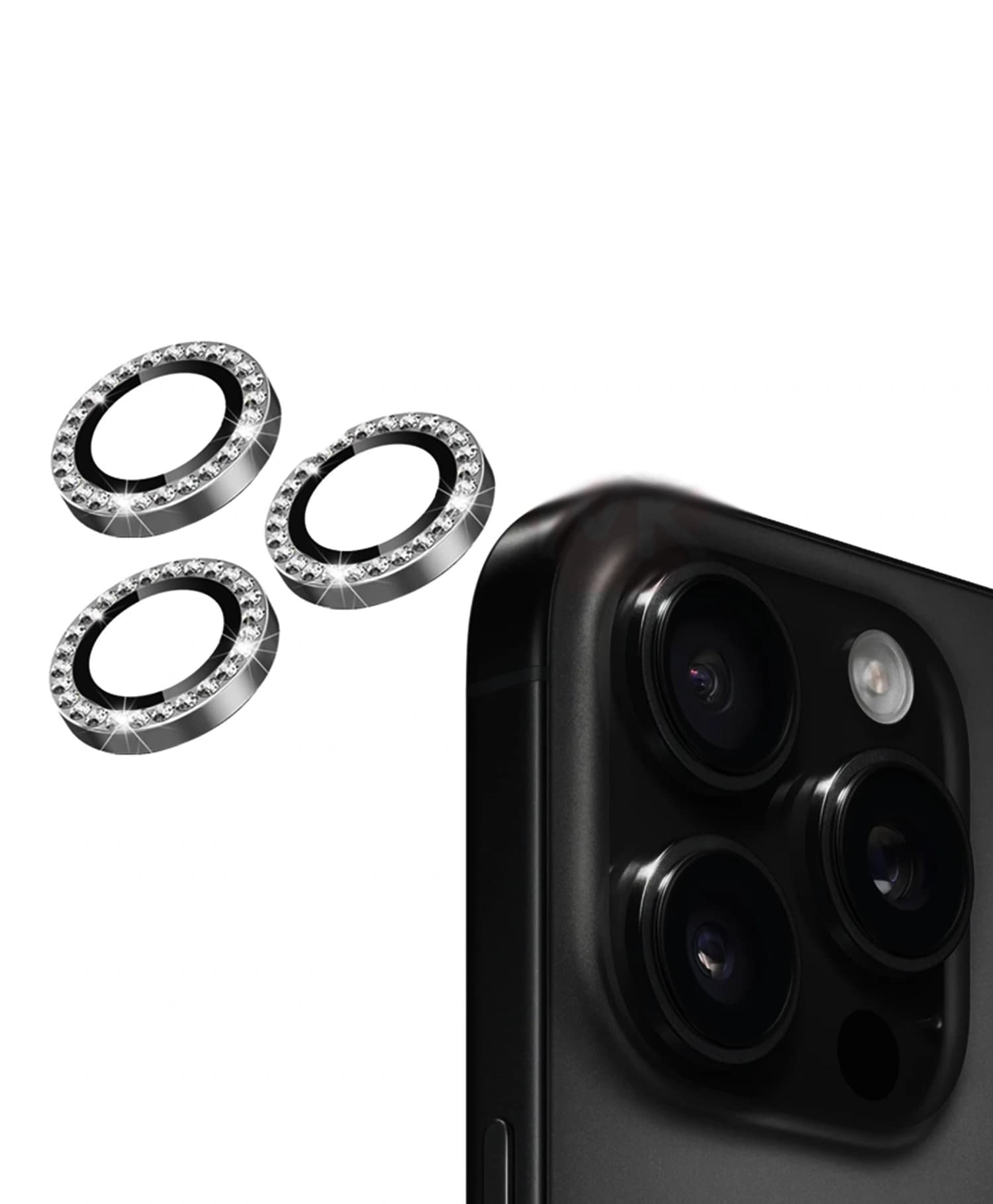محافظ لنز فلزی نگین دار Iphone 16 Pro Max — تصویر ۳