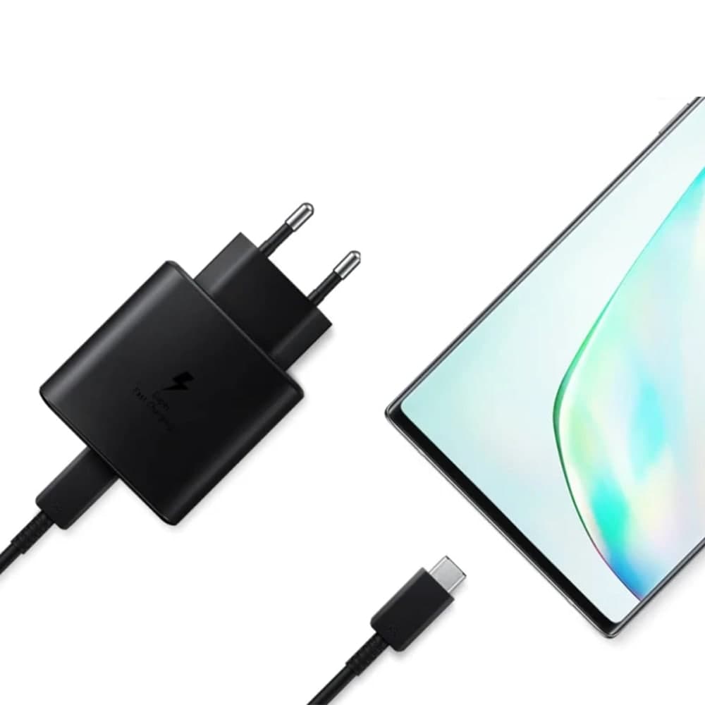 شارژر اصلی سامسونگ نوت 10 به همراه کابل دو سر تایپ سی Note 10 — تصویر ۲