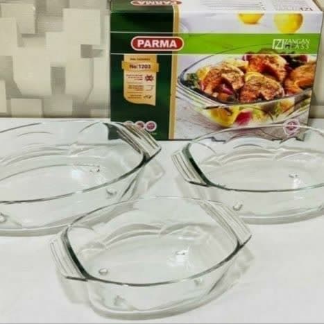دیس سرو مرغ و خورشت و سالاد 3 سه تایی طرح پیرکس پارما