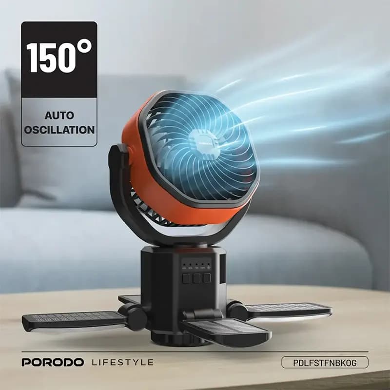 پنکه شارژی پرودو مدل PORODO PDLFSTFNBKOG — تصویر ۳