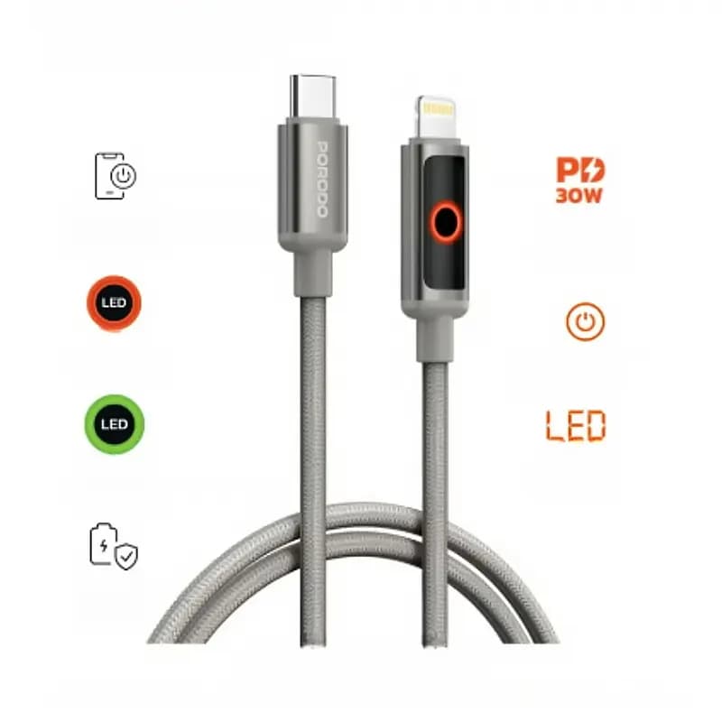 کابل شارژ پرودو مدل PORODO PDCBL0046GY — تصویر ۲