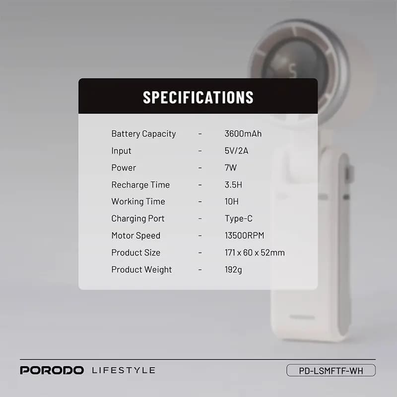 توربو فن پرودو مدل PORODO PD-LSMFTF-WH — تصویر ۵