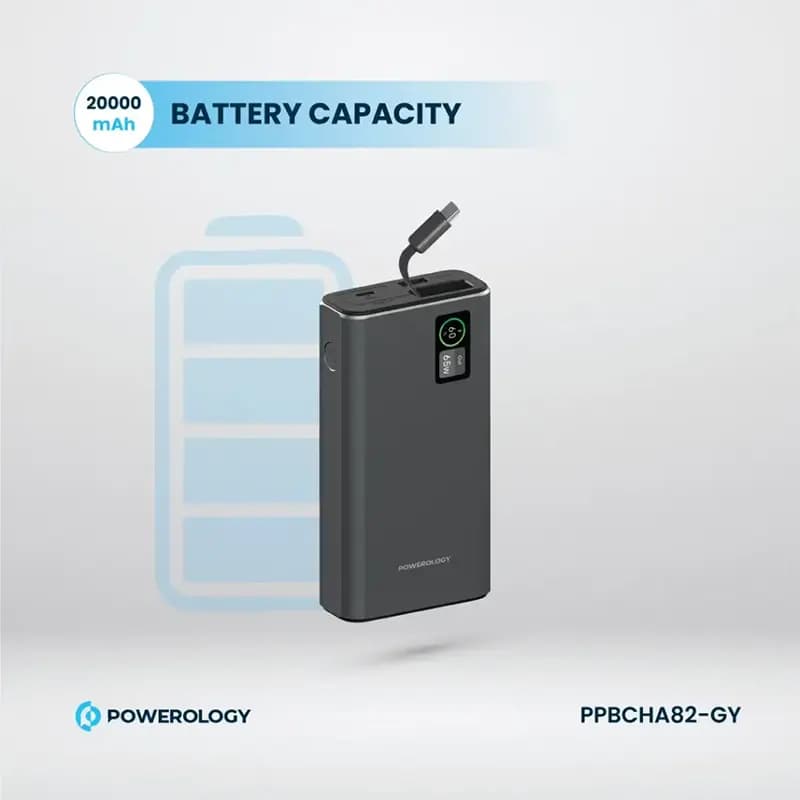 پاوربانک پاورولوژی مدل POWEROLOGY PPBCHA82-GY — تصویر ۵
