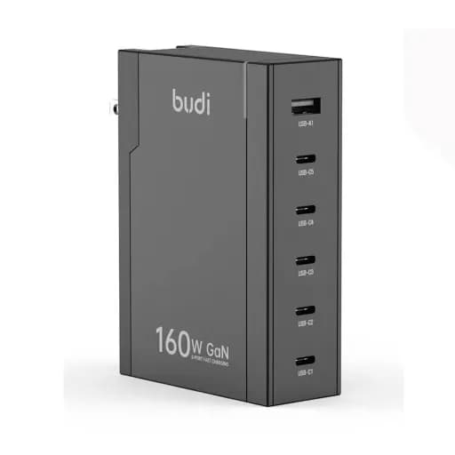 شارژر دیواری 160W GaN بودی PD و فست دارای سری یونیورسال با 6 پورت مدل AC350 با گارانتی 18 ماهه (6 ماه تعویض) — تصویر ۱۰