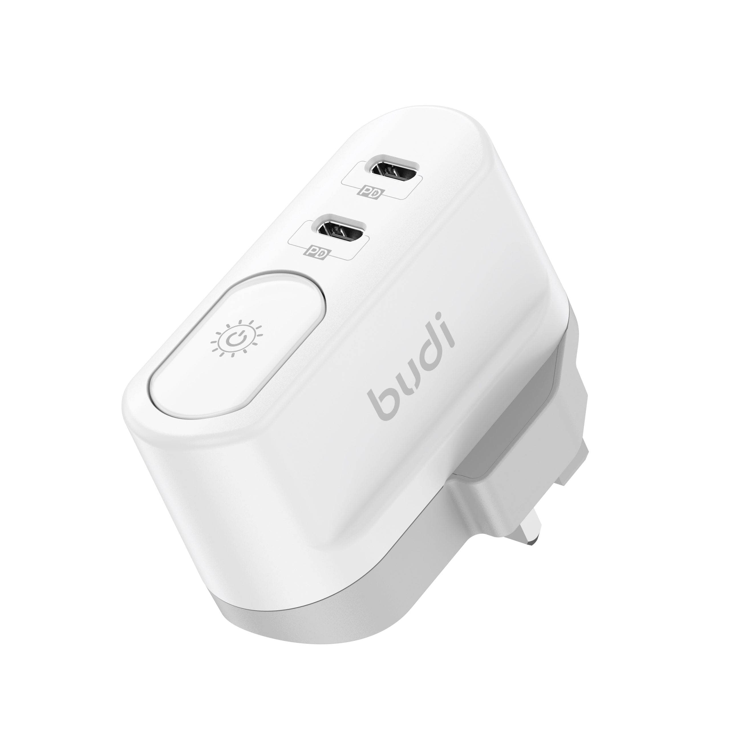 شارژر دیواری 40W GaN بودی PD و فست سه پین با دو خروجی USB-C، نورپردازی و سری قابل چرخش مدل AC326DUW با گارانتی 18 ماهه (6 ماه تعویض) — تصویر ۶