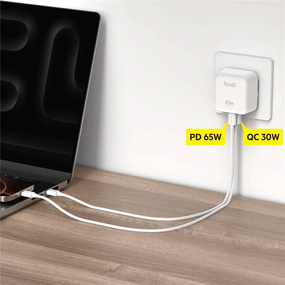 شارژر دیواری 65W GaN بودی PD و فست با 2 پورت مدل AC320EW با گارانتی 18 ماهه (6 ماه تعویض) — تصویر ۵