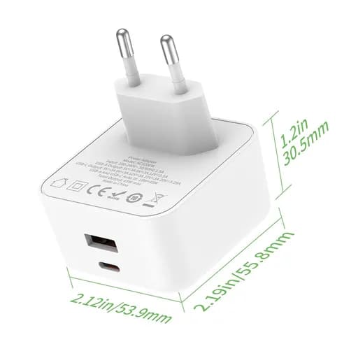 شارژر دیواری 65W GaN بودی PD و فست با 2 پورت مدل AC320EW با گارانتی 18 ماهه (6 ماه تعویض) — تصویر ۱۲
