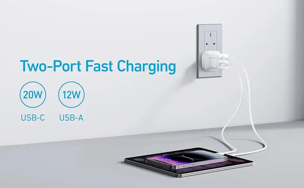 شارژر دیواری 33 وات انکر مدل Anker 323 Charger A2331 با 1 خروجی USB و 1 خروجی USB-C با گارانتی 18 ماهه شرکتی — تصویر ۶
