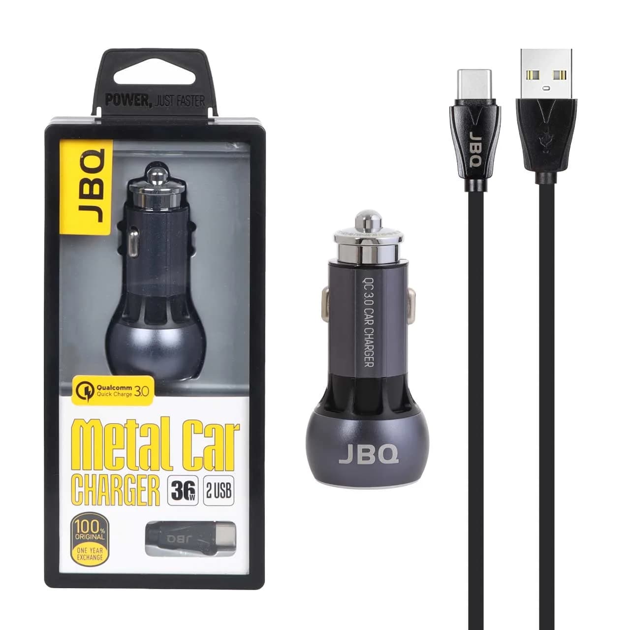 شارژر فندکی فست دو پورت JBQ مدل C503Q 36W همراه با کابل Type-C — تصویر ۹