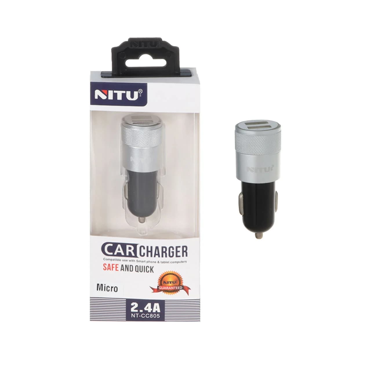 شارژر فندکی فست دو پورت NITU مدل CC805 به همراه کابل شارژ اندروید — تصویر ۵