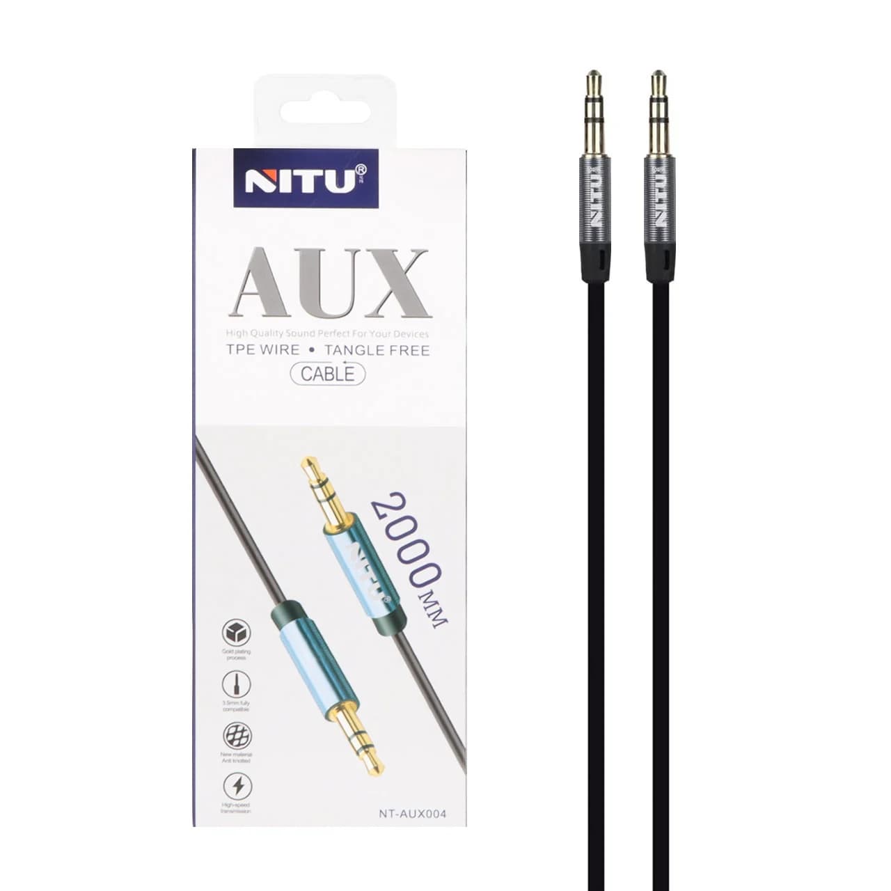 کابل 2 متری Nitu Aux مدل NT- Aux004 — تصویر ۲