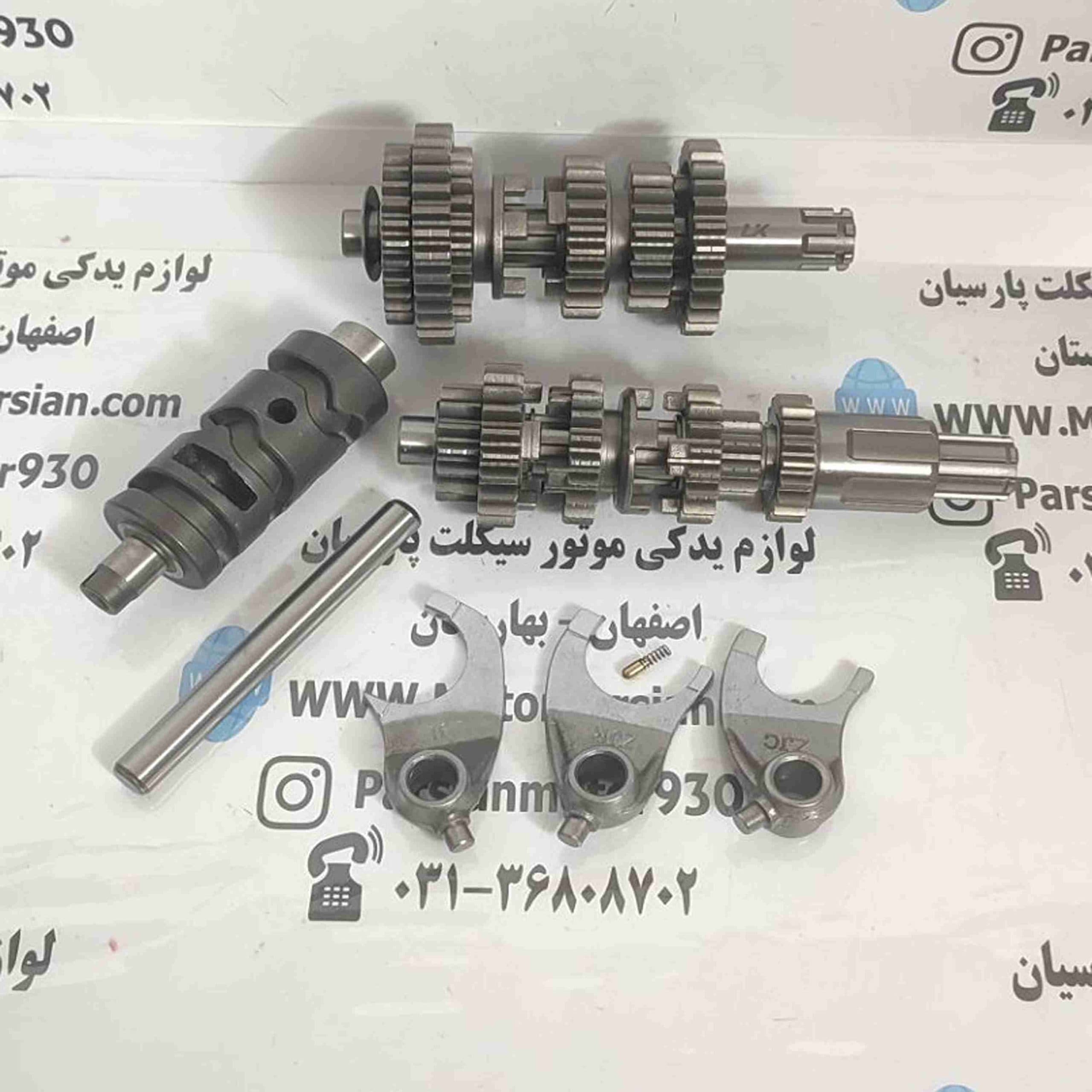 گیربکس کامل تریل ( GY 125_150_200 ) (XL 125) (5 دنده درشت) با توپی دنده و ماهک LX — تصویر ۲