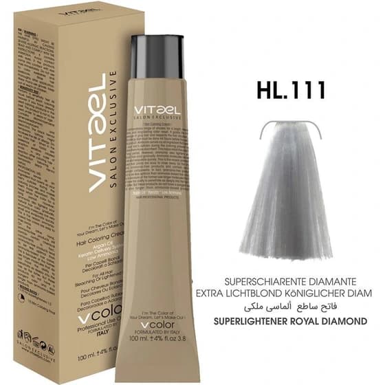 رنگ موی ویتااِل HL.111 ( الماس سلطنتی فوق العاده سبک ) vitael HL.111 ( superlightener royal diamond)