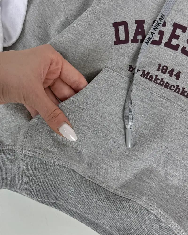 هودی بچگانه دورس طوسی ملانژ مدل (DAGESTAN) کد 4530 — تصویر ۳
