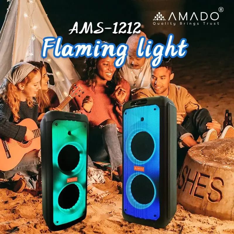اسپیکر بلوتوثی و پارتی باکس آمادو مدل AMADO AMS-1212 — تصویر ۲