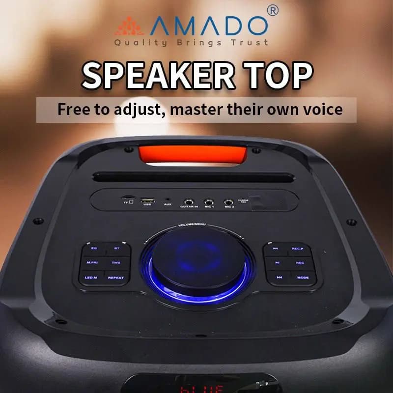 اسپیکر بلوتوثی و پارتی باکس آمادو مدل AMADO AMS-1212 — تصویر ۵
