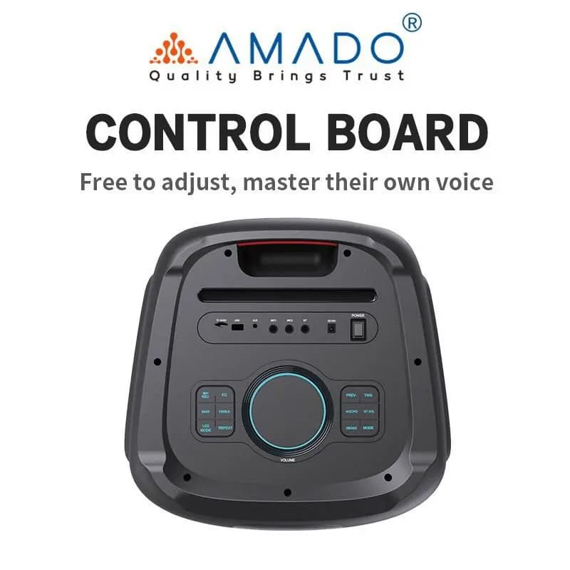 اسپیکر بلوتوثی و پارتی باکس آمادو مدل AMADO AMS-1212 — تصویر ۶