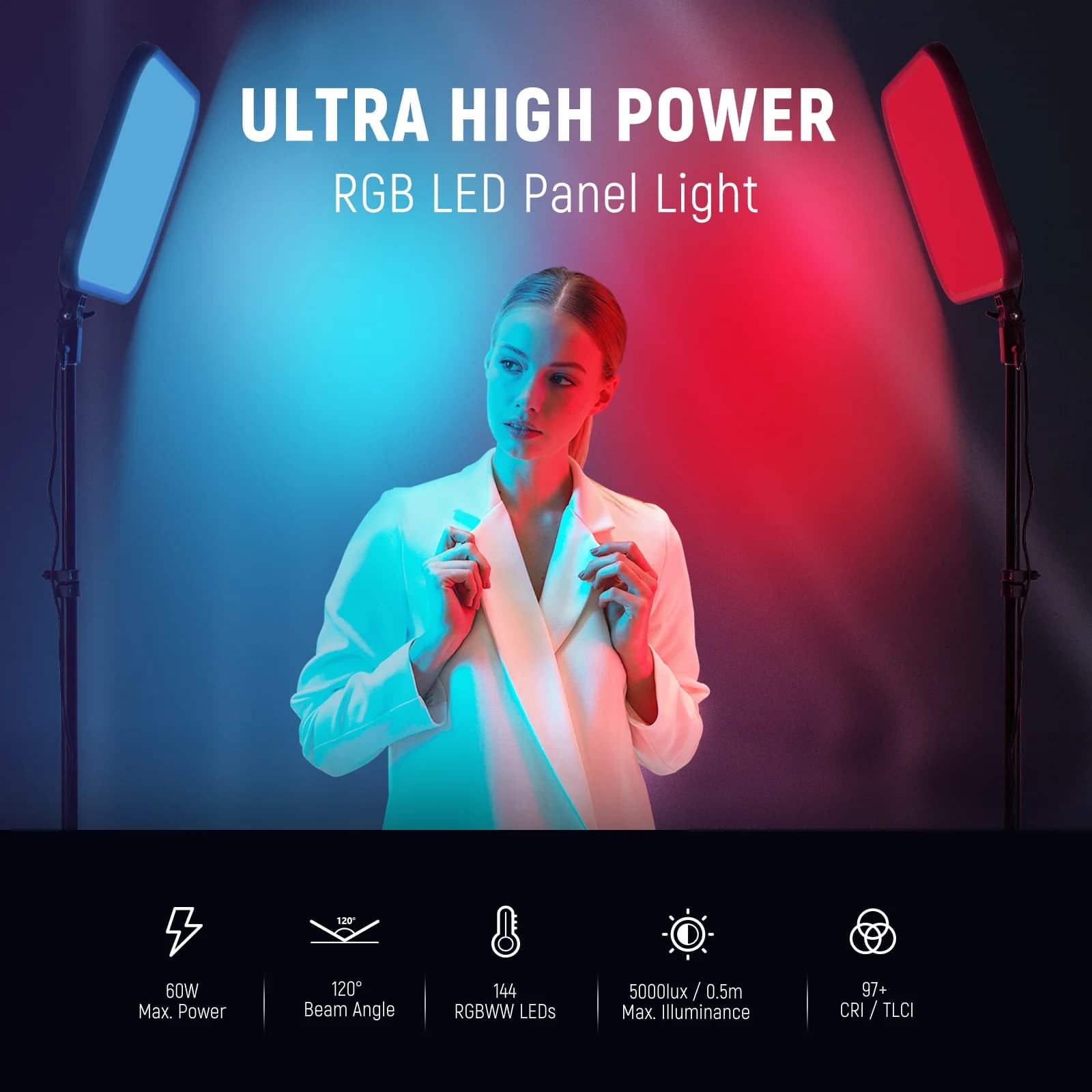پنل نور ویدئویی NEEWER RGB168 — تصویر ۲