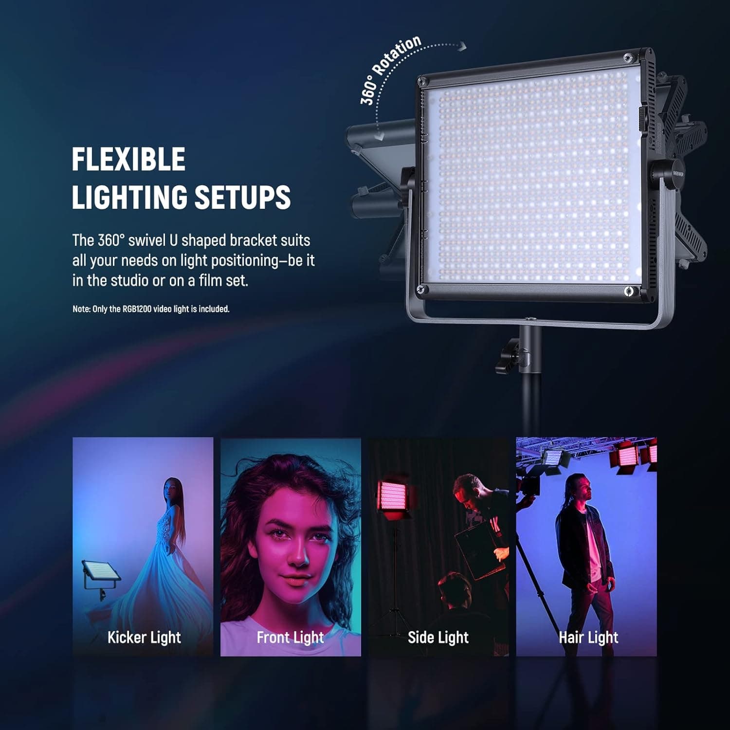 پنل نور ویدئویی NEEWER RGB1200 RGB LED – توان 60 وات — تصویر ۶