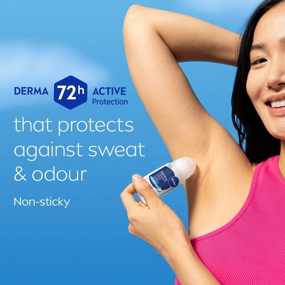 مام ضد تعریق و خوشبوکننده بدن مدلDerma Control Defend زنانه نیوآ NIVEA Women Roll On Deodorant حجم 50 میلی لیتر — تصویر ۴