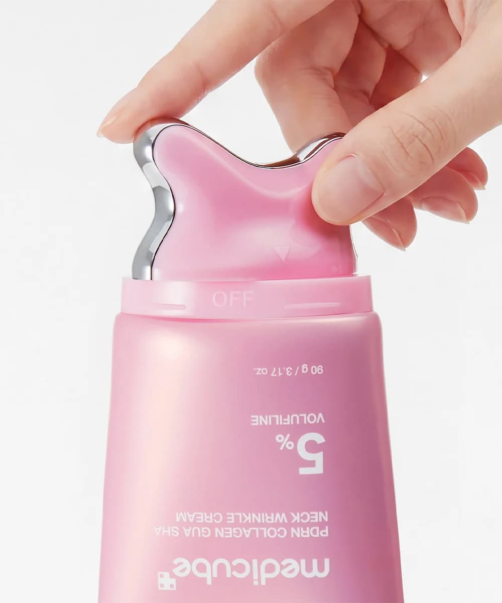 کرم ضد چروک گردن کلاژن و PDRN گواشا مدیکیوب Medicube PDRN Collagen Gua Sha Neck Wrinkle Cream مناسب برای انواع پوست حجم 90 میلی لیتر — تصویر ۲