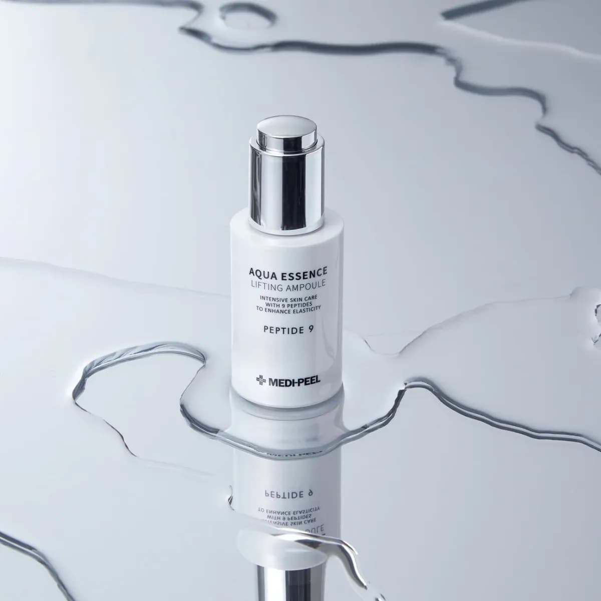 امپول ضد چروک و روشن کننده لیفتینگ 9 پپتاید اکوا اسنس مدی پیل Medi Peel Peptide 9 Aqua Essence Lifting Ampouleمناسب انواع پوست حجم50میلی لیتر — تصویر ۲