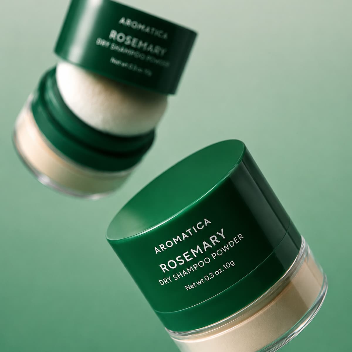 شامپو خشک حجم دهنده و کنترل چربی رزماری آروماتیکا AROMATICA Rosemary Dry Shampoo Powder حجم 10 میلی لیتر — تصویر ۲
