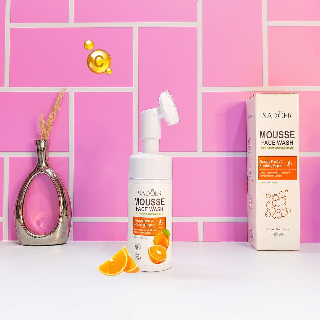 فوم شستشوی ویتامین C سادور مدل Orange Fruit VC | روشن‌ کننده و پاک‌ کننده عمیق پوست