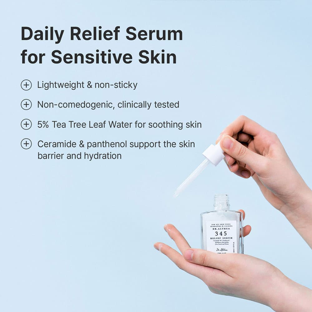 سرم تسکین دهنده و آبرسان 345 دکتر التیا Dr. Althea 345 Relief Serum مناسب انواع پوست حجم 30میلی لیتر — تصویر ۴