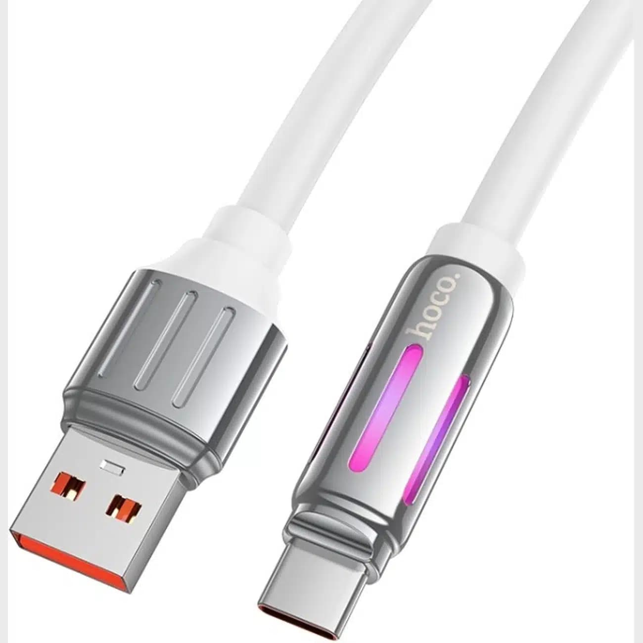 کابل تایپ سی هوکو مدل U136 با نور RGB طول 1.2 متر 5 آمپر — تصویر ۴