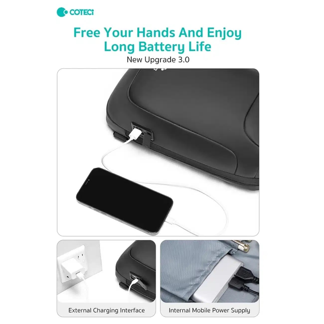 کیف کراس بادی مردانه و زنانه ضدآب با پورت USB کوتتسی OT-037 — تصویر ۷