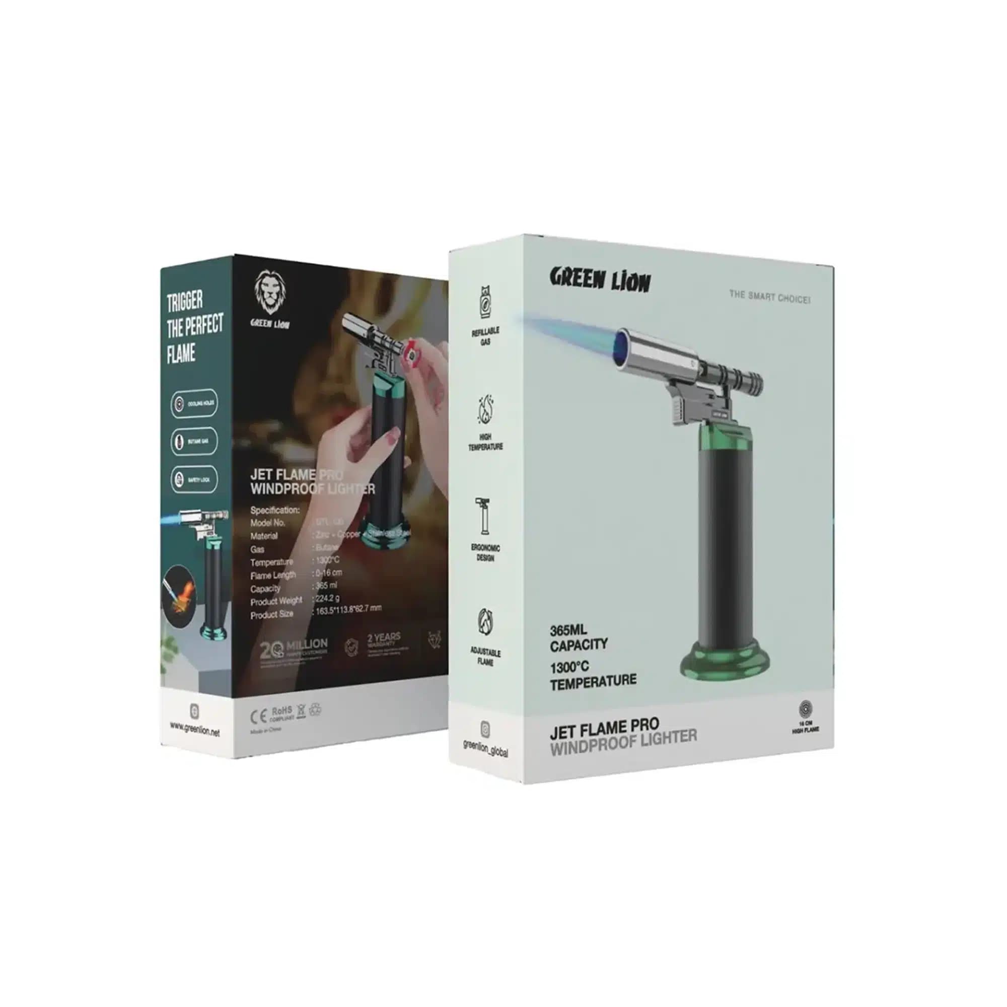 فندک اتمی گرین لاین مدل Green Lion Jet Flame Pro Lighter — تصویر ۲